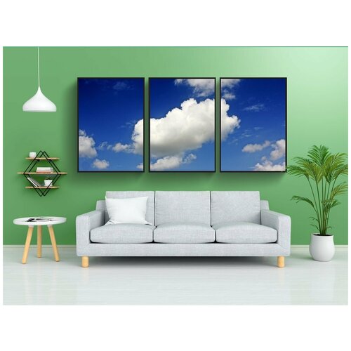 фото Набор модулных постеров для интерьера "облака, небеса, синий" 60x90 см. в тубусе, без рамки lotsprints
