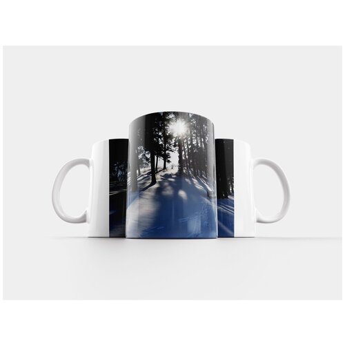 фото Кружка "снежный пейзаж, зима, солнце" 320 мл lotsprints