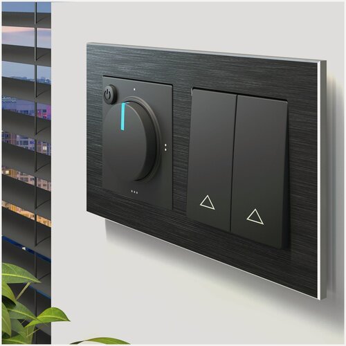 Изображение товара Рамка из металла на 2 поста Werkel Аluminium W0021708 черный алюминий