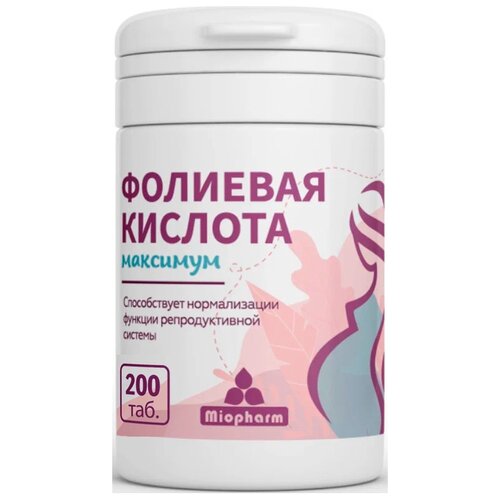 Фолиевая кислота Максимум таб., 400 мкг, 100 г, 200 шт.