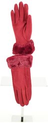 Перчатки женские замшевые Happy Gloves бордовые размер 8,5
