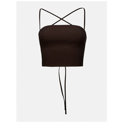 фото Lichi укороченный топ со шнуровкой на спинке, коричневый, s