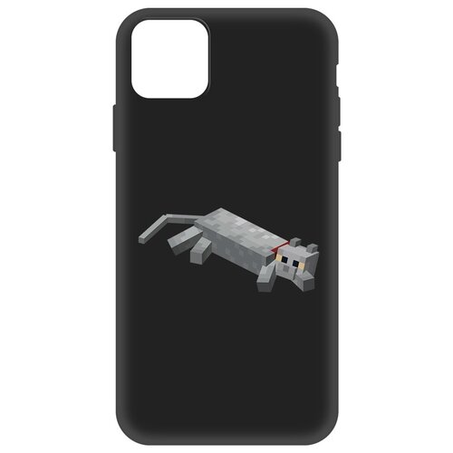 Чехол-накладка Krutoff Soft Case Minecraft-Кошка для Apple iPhone 11 Pro Max черный чехол накладка krutoff soft case женственность для iphone 11 pro max черный