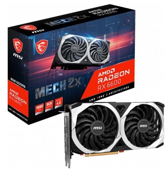 Видеокарта RX6600 8192Mb MSI GDDR6 RX 6600 MECH 2X 8G RU MSI RTL (офиц. гарантия 6 мес.)