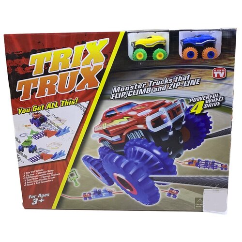 Большой канатный трек Trix trux с 2 машинками монстр трак веревочный трек монстр трак канатная трасса с машинкой trix trux