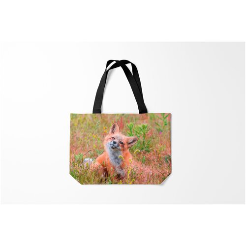 фото Сумка-шоппер / 46х35 см / звери / лисы лисичка burnettie
