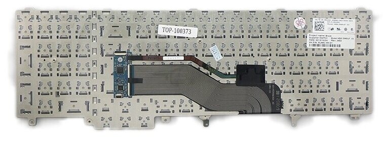 Клавиатура для ноутбука Dell Latitude E6520 E6530 E6540 Series Плоский Enter Черная без рамки PN NSK-DWAUF