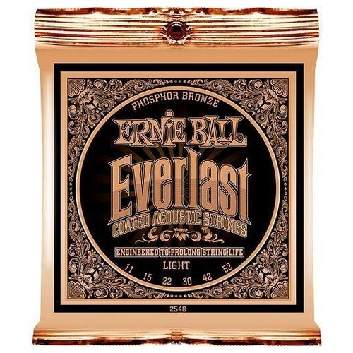 фото Ernie ball 2548 струны для акустической гитары everlast phosphor bronze