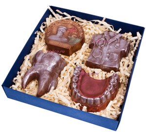 Шоколадная фигурка из бельгийского шоколада "Шоколадный набор "Стоматологу"