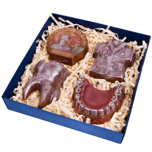 фото Шоколадная фигурка из бельгийского шоколада "шоколадный набор "стоматологу" ichoco.ru
