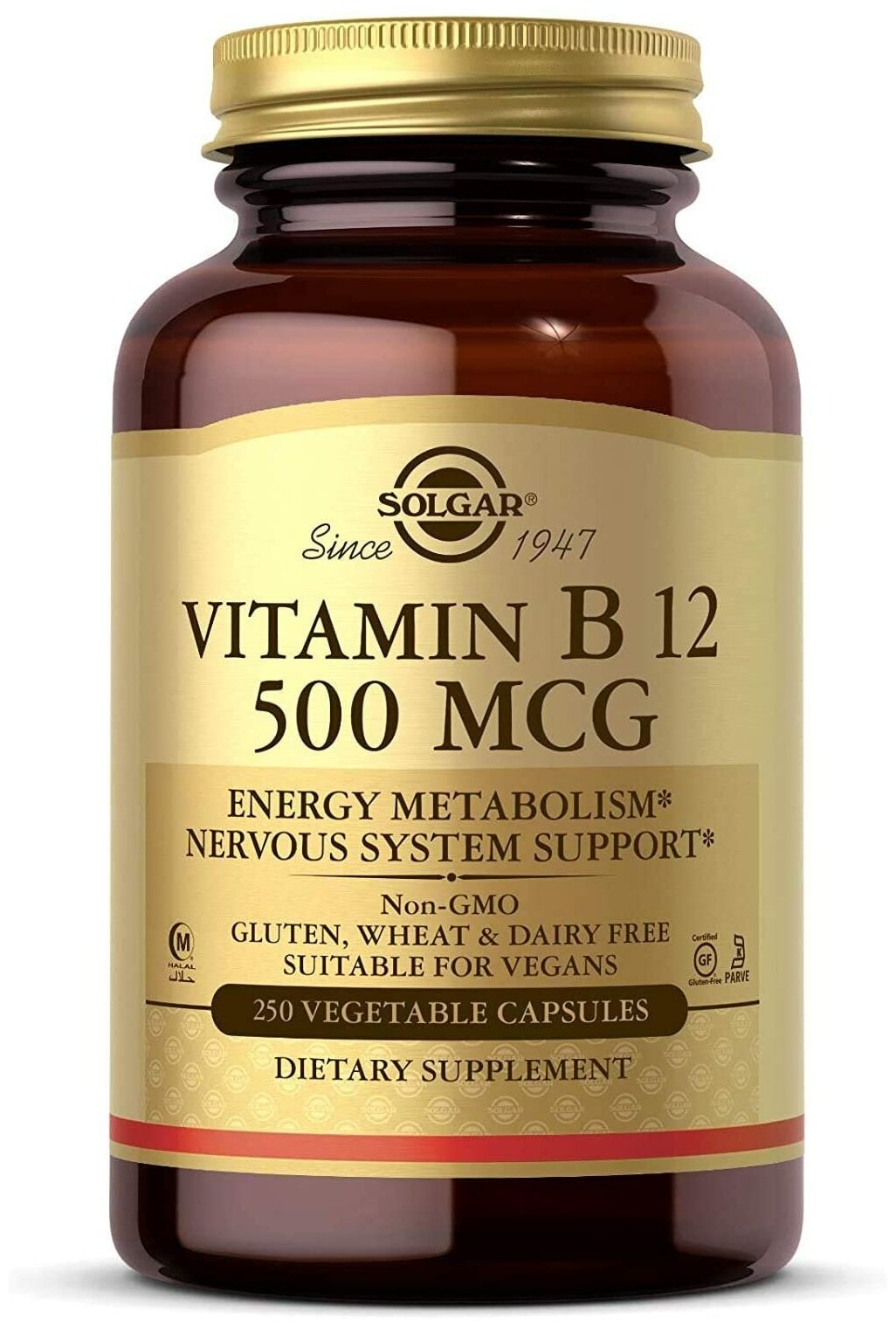 Vitamin B12 500 mcg Vegetable Capsules 250 капсул