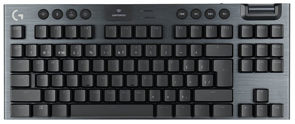 Клавиатура Logitech G915 Tenkeyless Lightspeed Wireless RGB Mechanical Gaming Keyboard Carbon (920-009536)