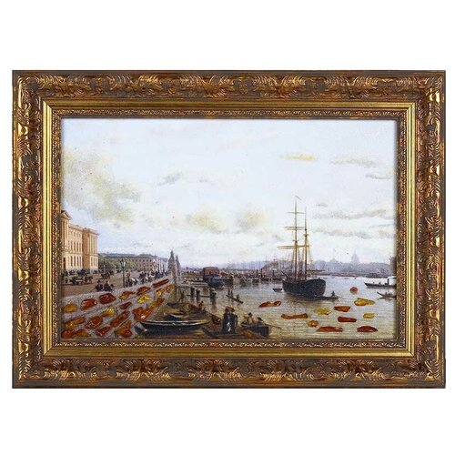 Картина «Питер. Нева» с балтийским янтарем