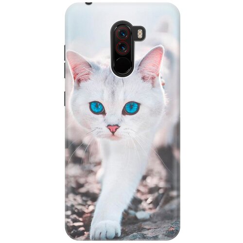 фото Силиконовый чехол на xiaomi pocophone f1 / сяоми покофон ф1 с принтом "голубоглазый кот gosso