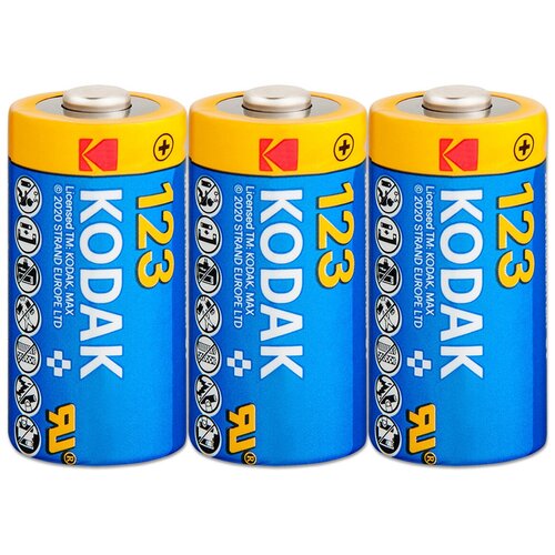 Батарейка Kodak CR123 (CR123A) 3V, 3 шт. батарейка fanso cr123a s li mno2 батарея типоразмера cr123 3 в 1 5 ач траб 40 85 °c