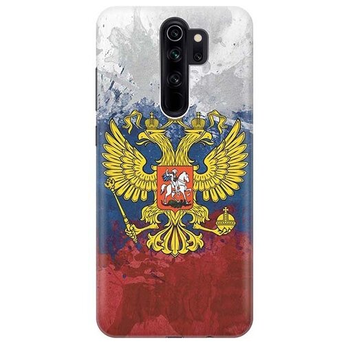 фото Ультратонкий силиконовый чехол-накладка для xiaomi redmi note 8 pro с принтом "герб и флаг рф" gosso