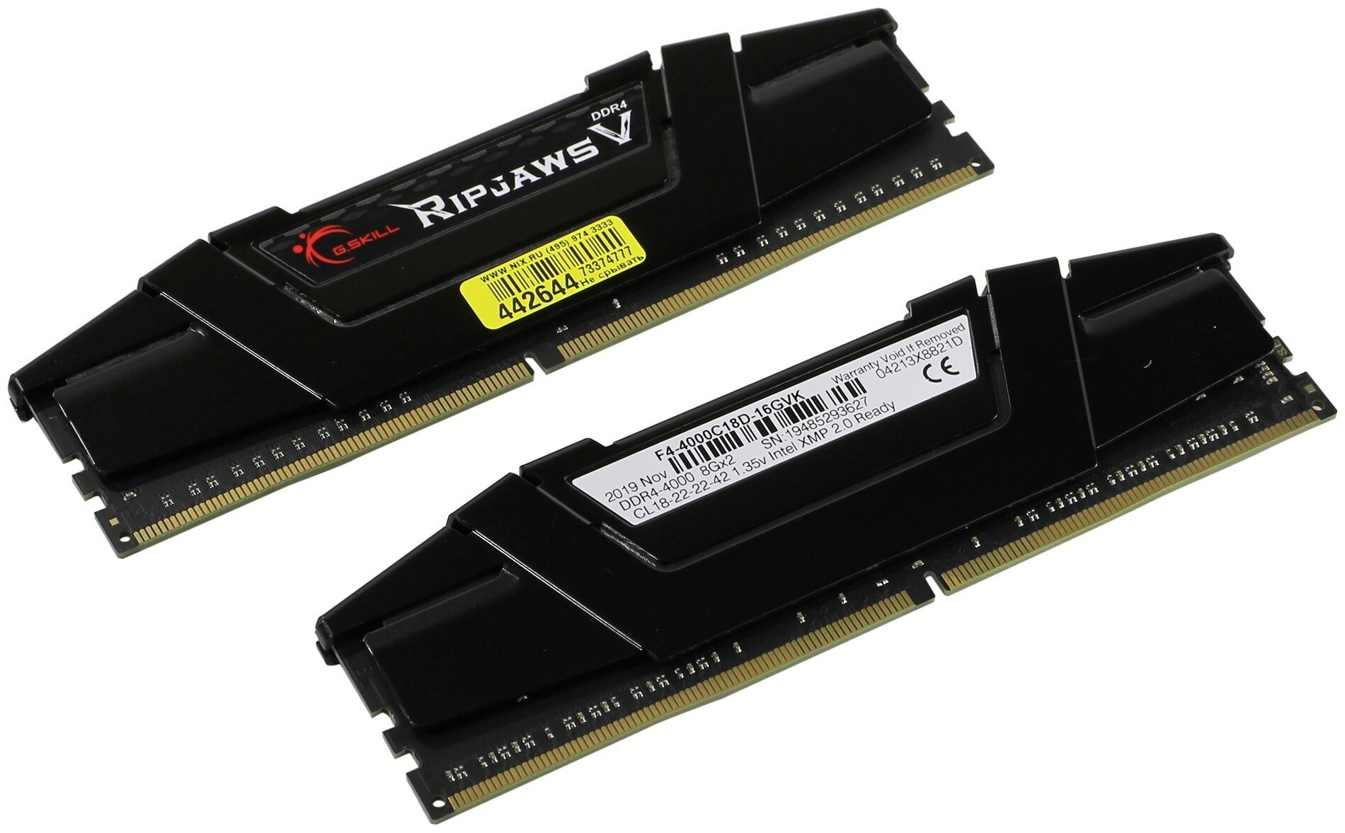 G.Skill Ripjaws V DDR4 4000MHz PC4-32000 - 16Gb KIT (2x8Gb) F4-4000C18D-16GVK