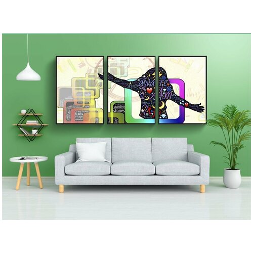 фото Набор модулных постеров для интерьера "появление, трансформация, эволюция" 60x90 см. в тубусе, без рамки lotsprints