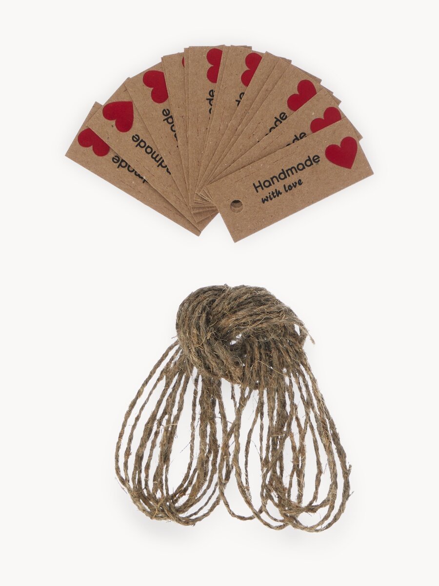 Бирка "Hand made with love"/бирки для рукоделия