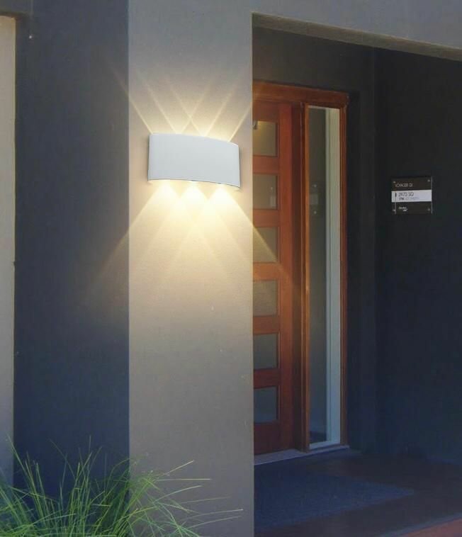 Светодиодный настенный светильник для сада, спальни, крыльца Бра полусфера верх/низ 6 Вт Нейтральный свет Белый