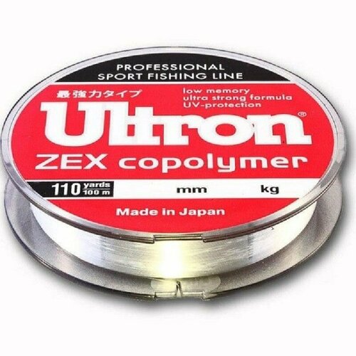 Леска Ultron Zex Copolymer 0,12мм 2,0кг100м прозр.