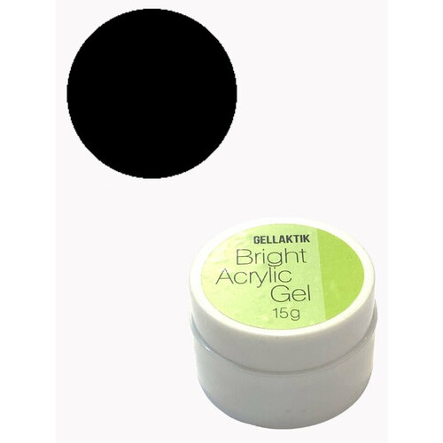 Gellaktik Акригель BRIGHT ACRYLIC GEL №01 Полигель чёрный 15 гр