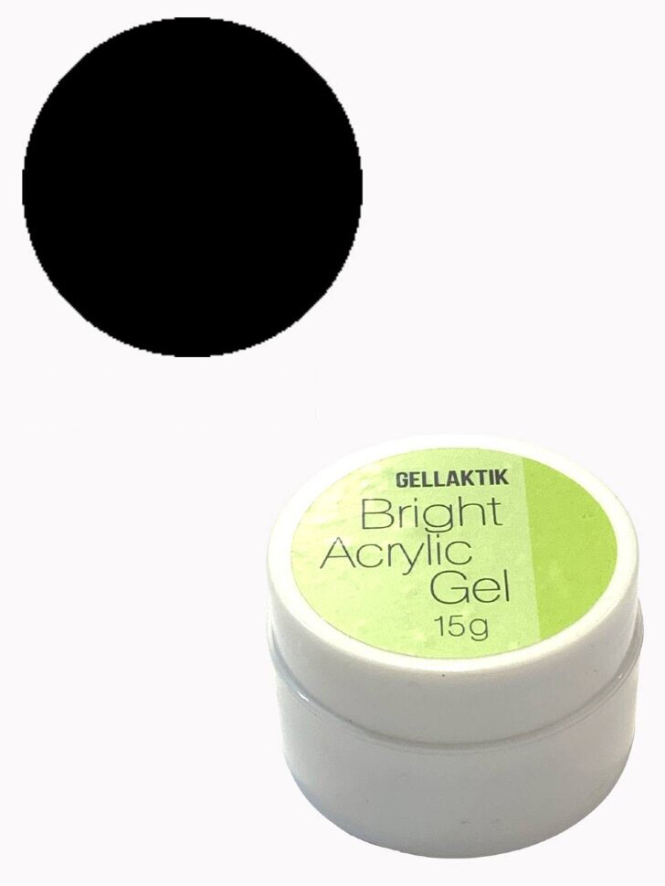 Gellaktik Акригель BRIGHT ACRYLIC GEL №01 Полигель чёрный 15 гр