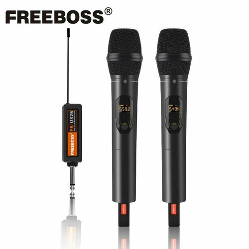 Беспроводной набор радиомикрофонов Freeboss FB U326 для живого вокала караоке радиомикрофоны freeboss kv 26