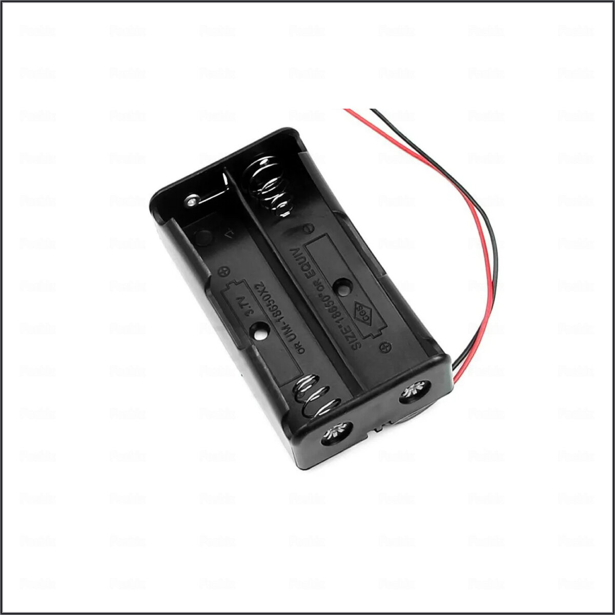 Батарейный отсек 2х для аккумуляторов Li-ion типоразмера 18650 с проводами к Arduino / Слот батарейки 2-й для ардуино — фото 1
