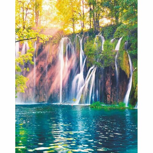 Фотообои бумажные BELLISSIMO Горный водопад 140*200 см (4 листа) фотообои симфония горный водопад v 045