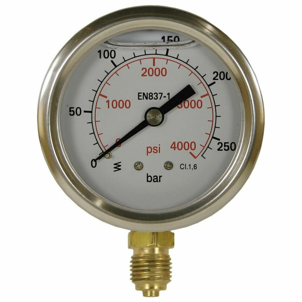 Манометр радиальный d63 0-250 bar виброустойчивый (заполненый глицерином)