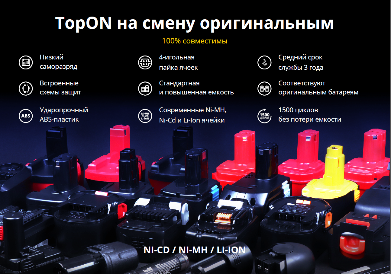 Батарея аккумуляторная TopON TOP-PTGD-DE-12-2.1 12В 2Ач NiMh (102056) - фото №11