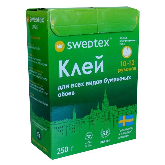 Клей обойный swedtex лайт 250г, арт. pl025