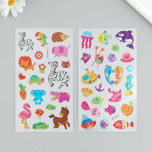 Наклейка пластик ЗвериПодводные жители микс 95х175 см 404₽