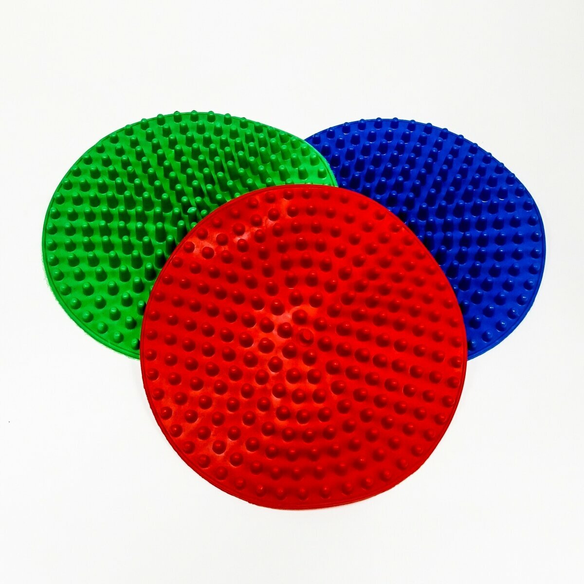 Коврики с шипами, 3 шт. (синий, зеленый, красный), диаметр 22 cм, Тех-пласт