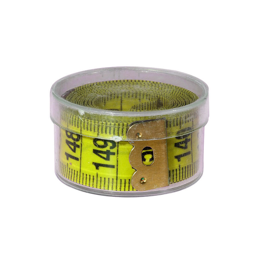 Сантиметровая лента в футляре желтая /60 дюймов / Мягкий сантиметр для шитья / Сантиметр портновский / 2 шт.