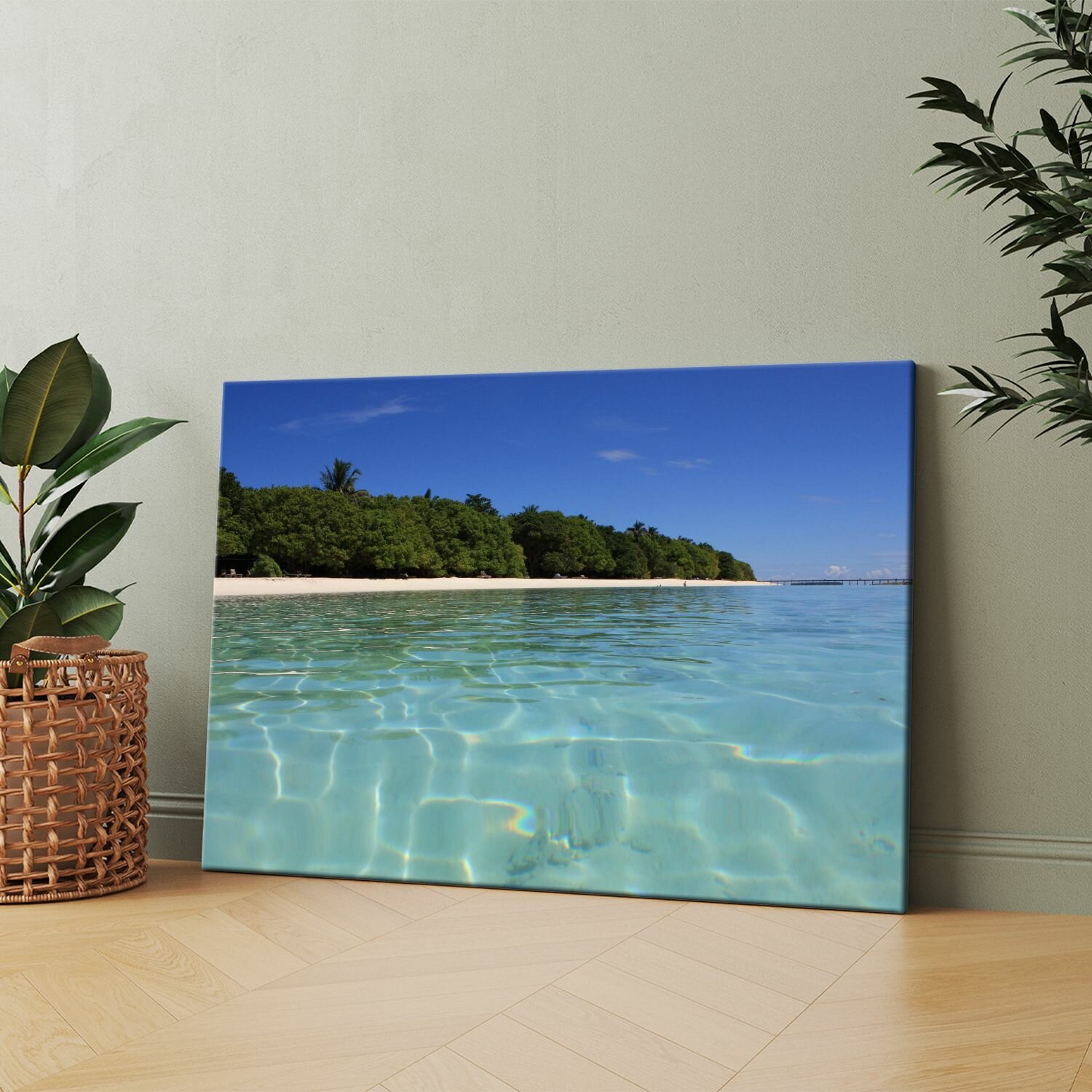 Картина на холсте (Природа лето море пляж тропики) 20x30 см. Интерьерная, на стену.
