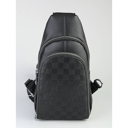 Сумка кросс-боди Skin, фактура перфорированная, черный мужская сумка через плечо кожаная барсетка планшет