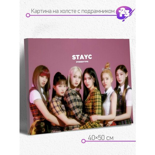Картина на холсте на подрамнике 40х50 см Знаменитые известные люди лица музыканты актеры артисты STAYC арт 6244 1200₽