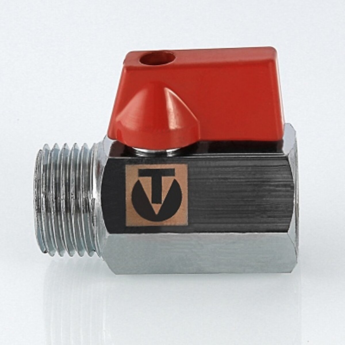 Кран шаровой латунный Valtec MINI 1/2" ВР-НР VT.331.N.04 (никель) - фото №15