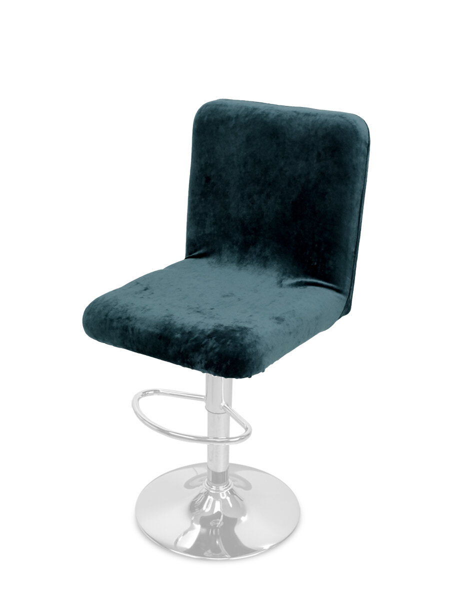 фото Чехол на стул со спинкой Ирис на резинке на спинку, велюр