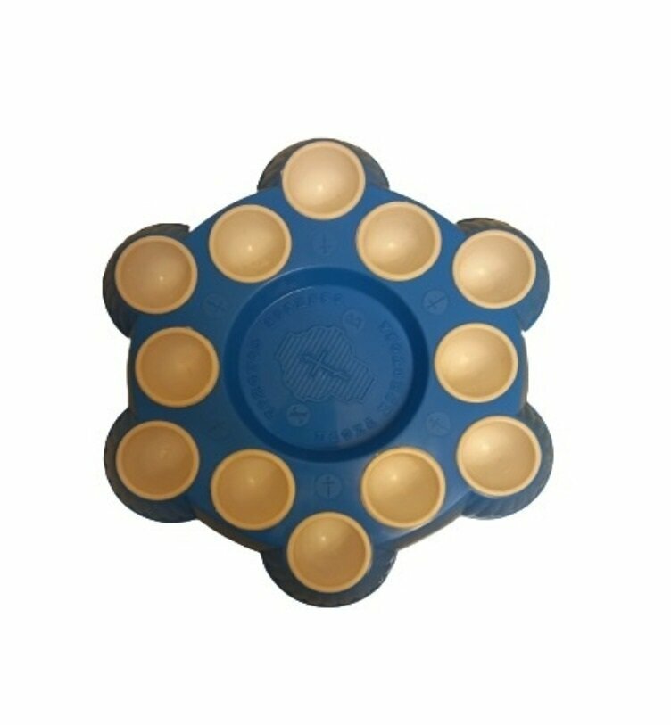 фото Подставка для 12 яиц, Блюдо пасхальное для яиц и кулича 29,5х29,5х5 голубое.