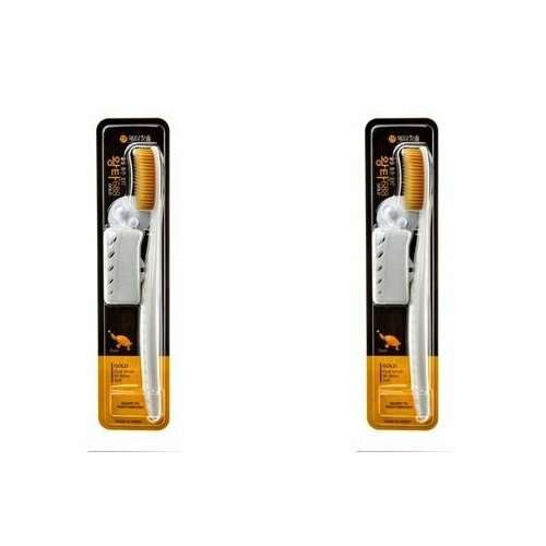 Misorang Зубная щетка с колпачком и держателем-присоской средняя жесткость orang Toothbrush Wang Ta Gold 2 шт 817₽