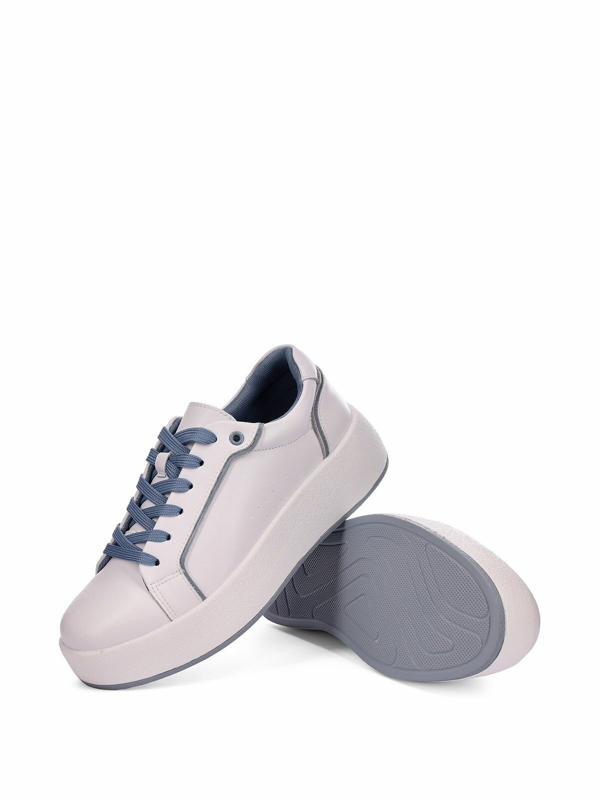 фото Белые женские кожаные кеды на толстой подошве Zenden 12-41WA-030VT