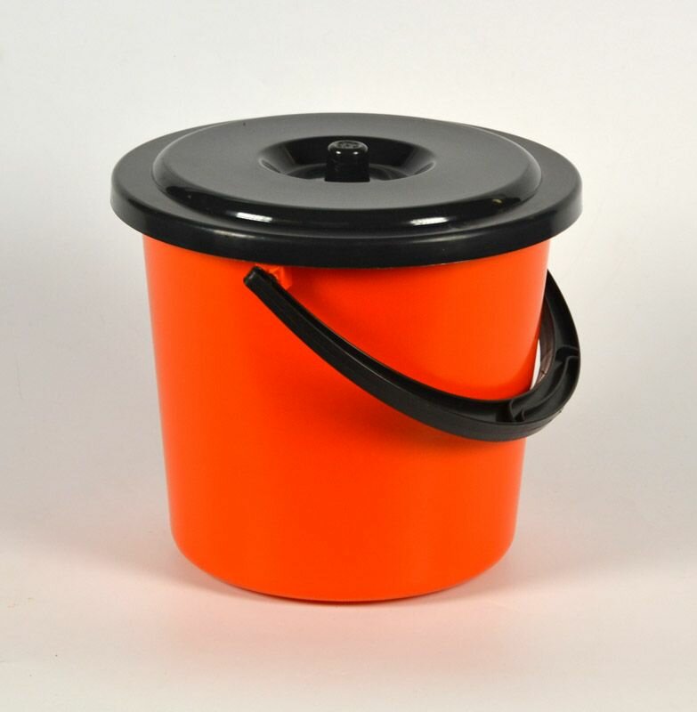 Ведро с крышкой оранжевое 8л