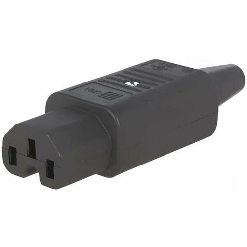 Разъем SCHURTER GMBH 4781.0000, Разъем IEC 60320 питания AC прямой, C15, термостойкие вилка, 1шт