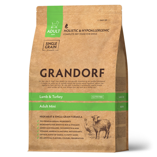 Grandorf Dog Lamb&Turkey Mini корм для собак мелких пород, ягненок с индейкой 8кг