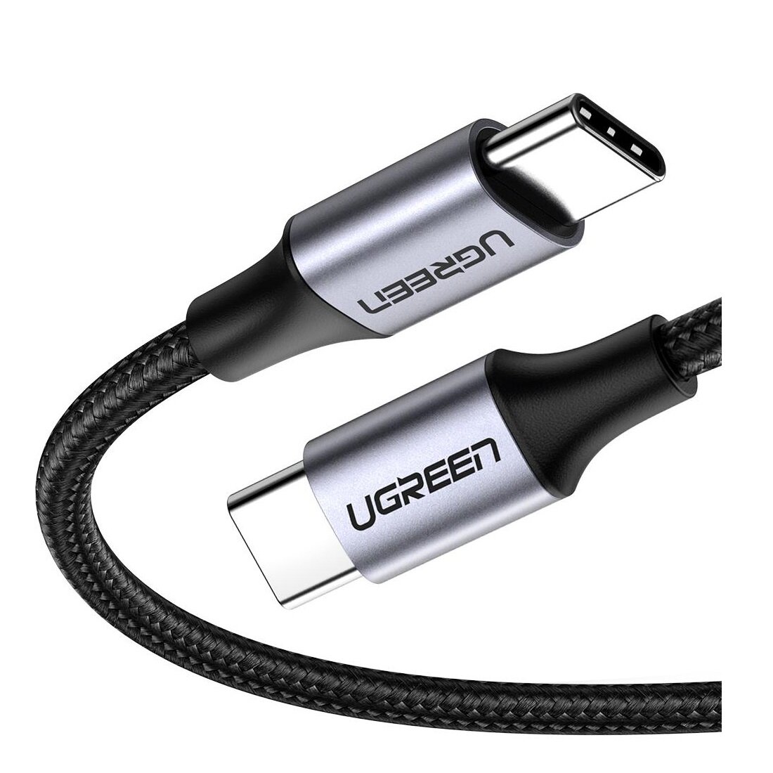 Кабель UGREEN USB 2.0 C M/M Round Cable Nickel Plating Aluminum Shell 2m US261 Black (50152)