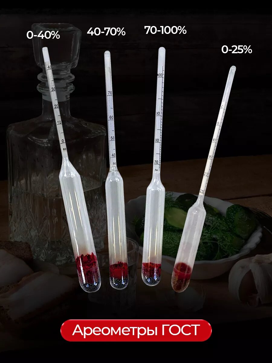 Спиртометр для самогона браги пива пластик футляр 5+1 — фото 1