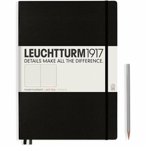 Leuchtturm 321149 Блокнот leuchtturm1917 master slim a4 100 гм2 123 стр в точку твердая обложка черный 4229₽